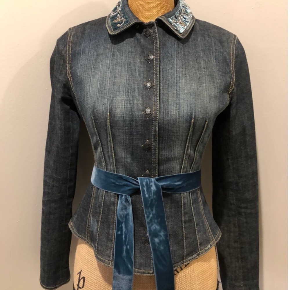 Elie Tahari Dark Wash Denim Women’s Jacket size S